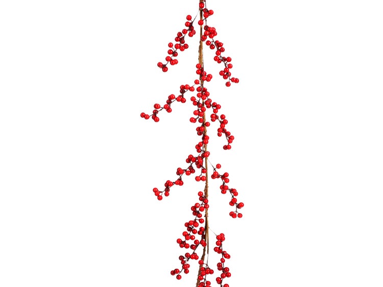 LAALU Girlande mit Beeren und Zweigen rot 180 cm