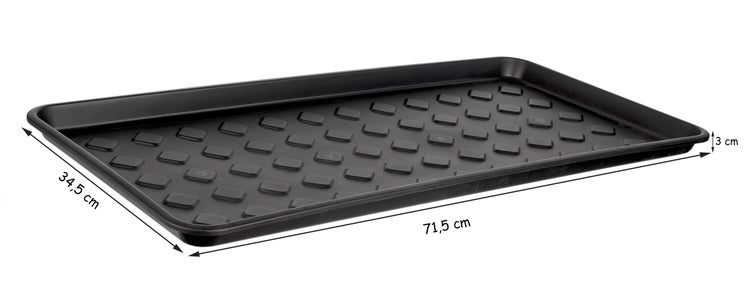 BigDean 2er Set Schuhabtropfschale Schuhablage groß - Abtropfschale für Schuhe - 71,5 x 34,5 x 3 cm - Schuhmatte mit erhöhtem Rand - Schuh-Abtropfschale für Regen, Herbst & Winter - Made in EU