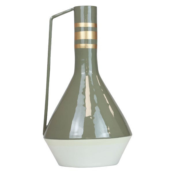 Dekorative Vase mit Griff, zweifarbig und mit goldenen Akzenten