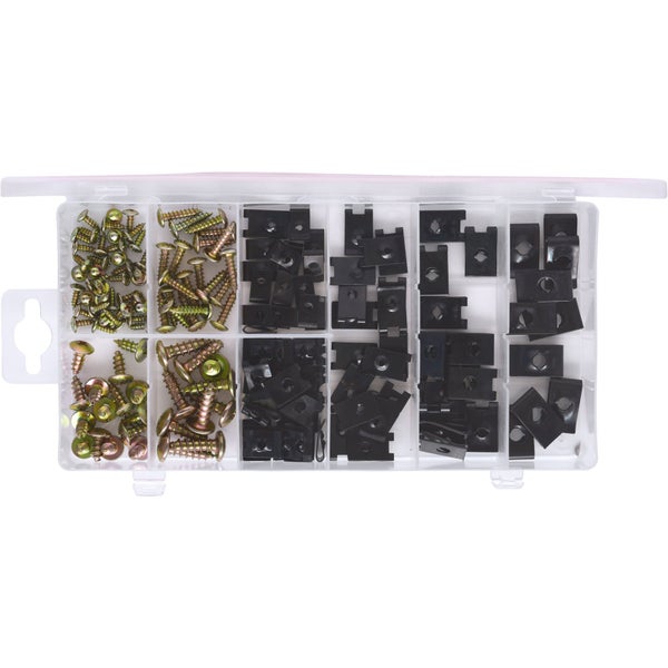 Sortimentskasten mit Schrauben und Blechmuttern