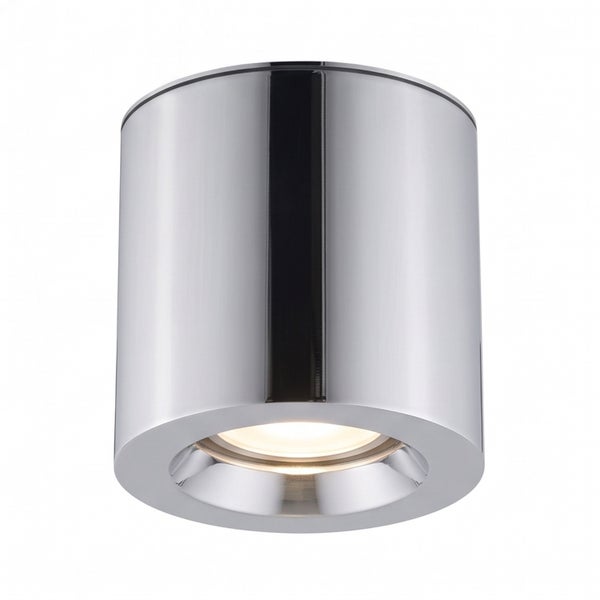 Runder LED Anbau-Strahler aus Metall in moderner Optik zur Deckenbeleuchtung.