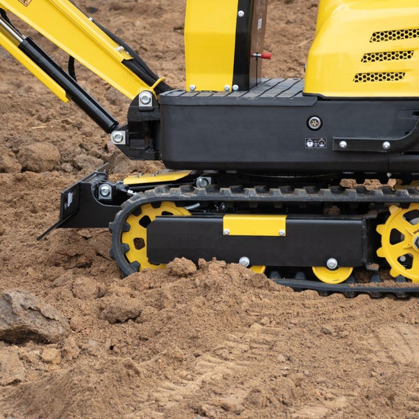 BAMATO Minibagger MIB-600 - Kompakter Mini-Bagger mit Zubehörset für Garten und Baustelle