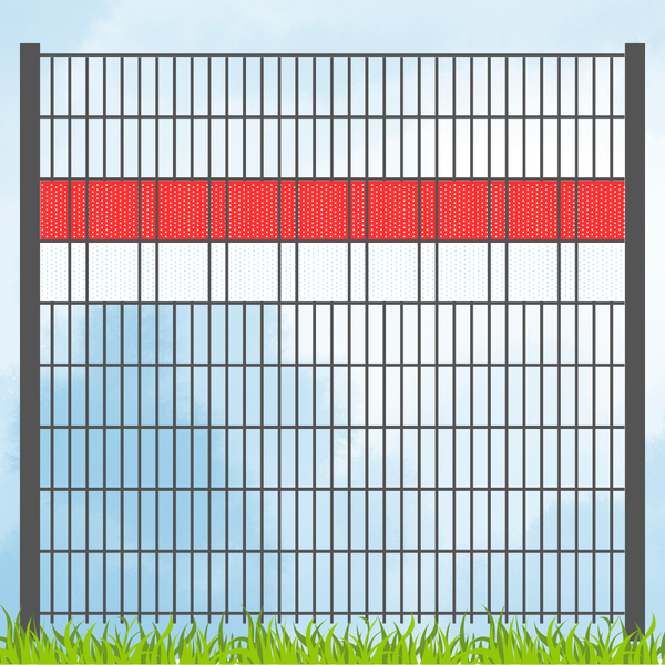 Zaun mit Sichtschutzstreifen