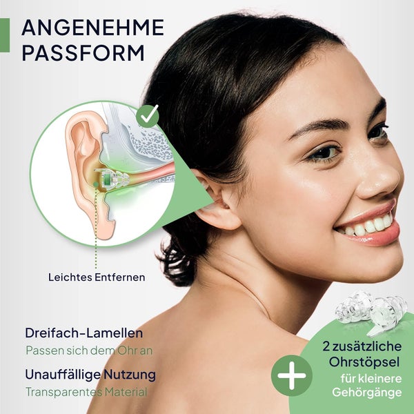 Senner MusicPro - Gehörschutz Ohrstöpsel Konzert, Festival, Musik und Party - Gehörschutz für Musiker, mit Schlüsselanhänger - Hi-Fi Gehörschutzstöpsel Earplugs | SNR 19 dB, transparent/grün