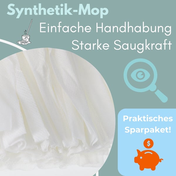 Synthetik Mop mit starker Saugkraft und einfacher Handhabung als praktisches Sparpaket