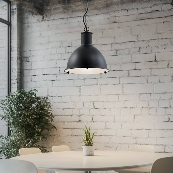Lindby Außenleuchte Luciane (spritzwassergeschützt in Schwarz aus Aluminium (1 flammig, E27) - Pendelleuchte außen