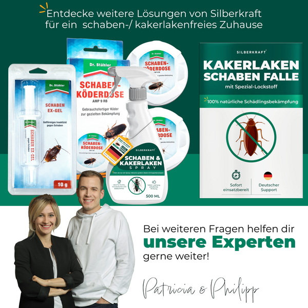 Produktreihe zur Schaben- und Kakerlakenbekämpfung von Silberkraft und Dr. Stähler
