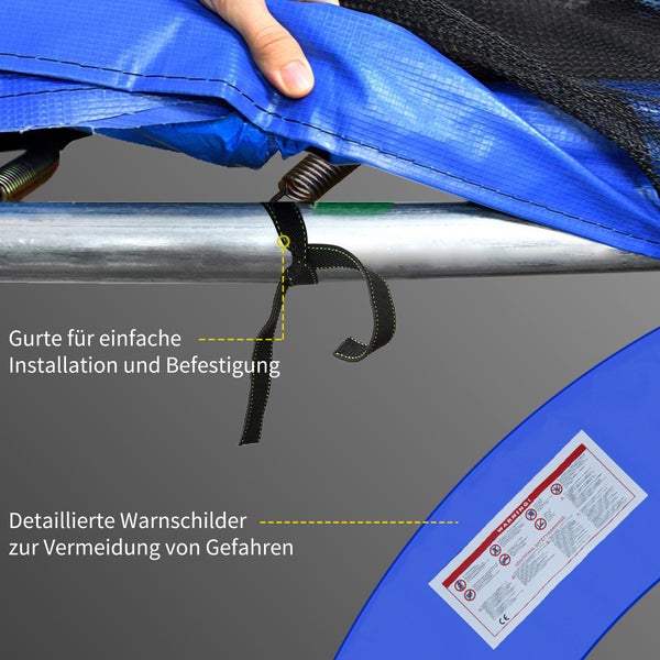 HOMCOM Trampolin Randabdeckung Sicherheitsnetz 8ft 10ft 12ft 15ft (Randabdeckung: Ø 366cm-Bunt)