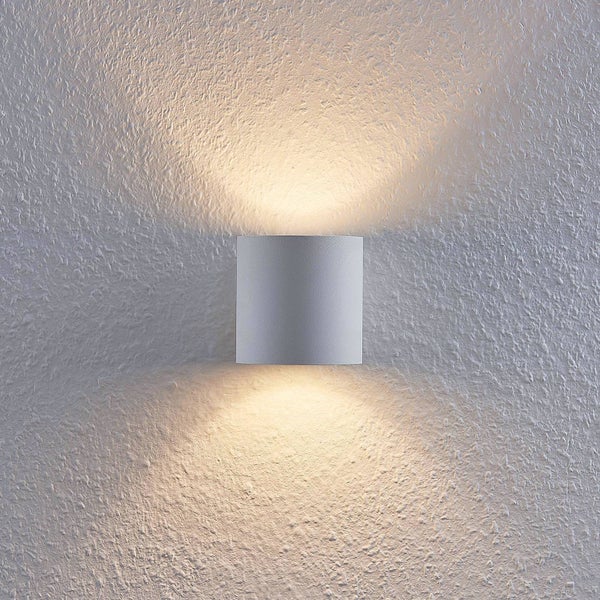 Lindby Wandleuchte, Wandlampe Innen Mirza (Modern) in Weiß aus Aluminium (1 flammig G9) - Wandstrahler Wandbeleuchtung Schlafzimmer / Wohnzimmer Licht nach oben & unten Wohnzimmerleuchte