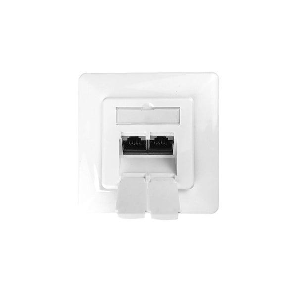 ProfiPatch Netzwerkdose LAN Dose Cat6A 500MHz Unterputz 2x RJ45 Port Anschluss oben/unten POE CAT7,CAT6A,CAT6,CAT5 geschirmt weiß