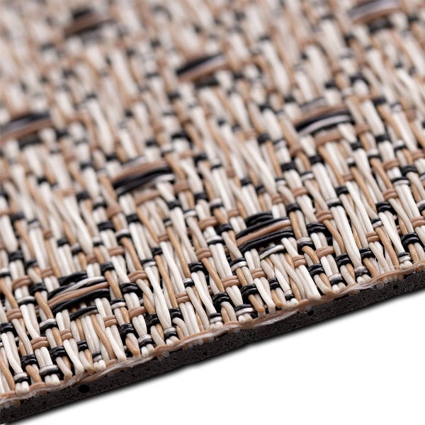 Detailansicht einer gewebten Bodenmatte mit Textur