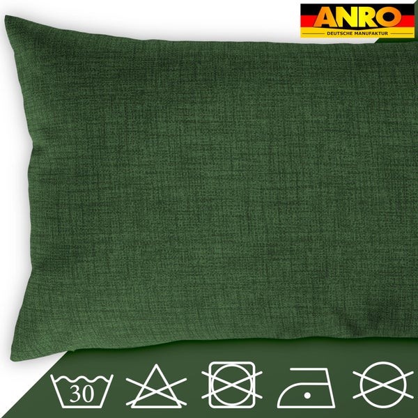 Kissenhülle Tannengrün 30x50cm mit Füllung Leinenoptik