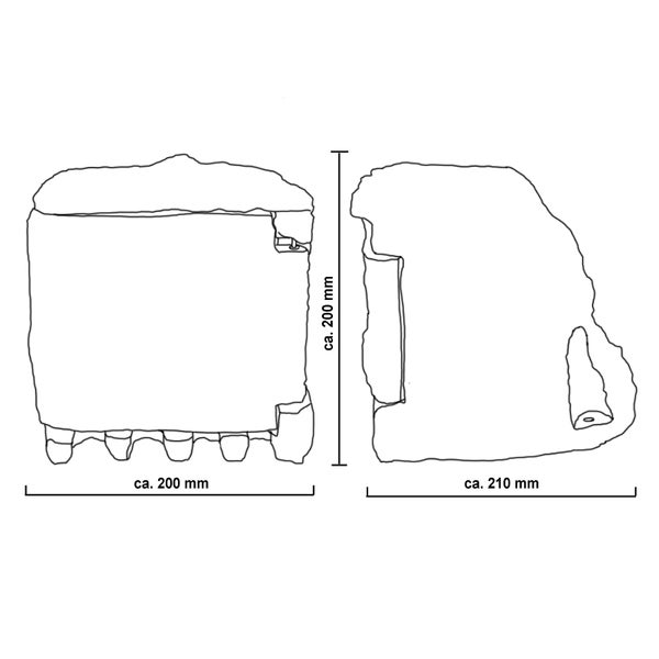 ECD Germany Steinsteckdose Steckdose 4-fach in Steinoptik - Hellgrau - 220-240 V / 50-60 Hz - IP44 - Wetterfest - mit 1,5m Kabel und Klapptür - Außensteckdose Gartensteckdose Steckdosenverteiler
