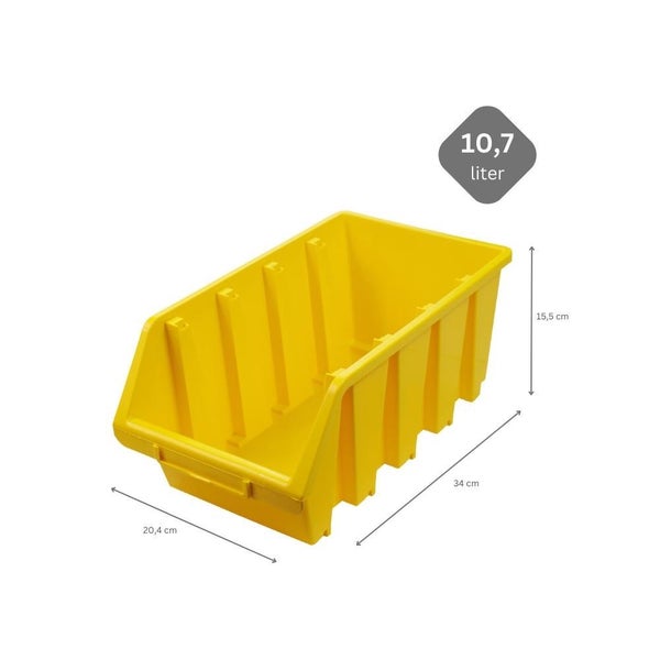 PROREGAL SuperSparSet 20x Sichtlagerbox 4 HxBxT 15,5 x 20,4 x 34 cm Polypropylen Gelb