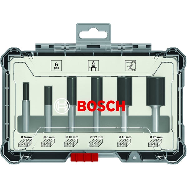 Bosch 6tlg. Nutfräser-Set ¼” Schaft - 2607017467