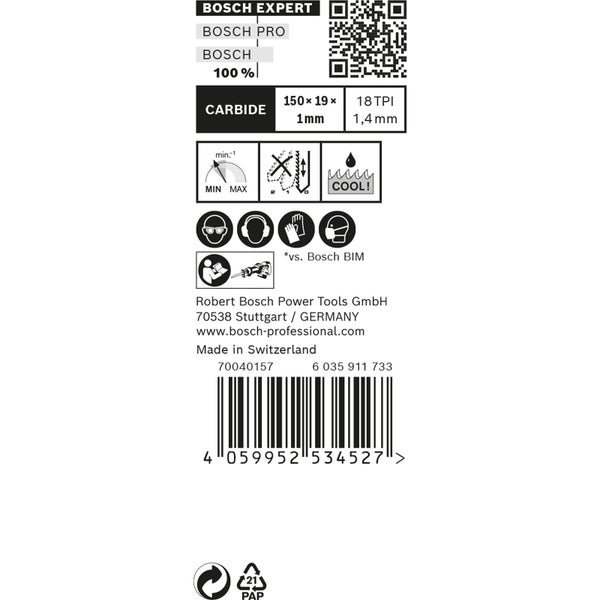 Bosch 10x Expert Thin Tough Metal S 922 EHM Säbelsägeblatt - 2608900362