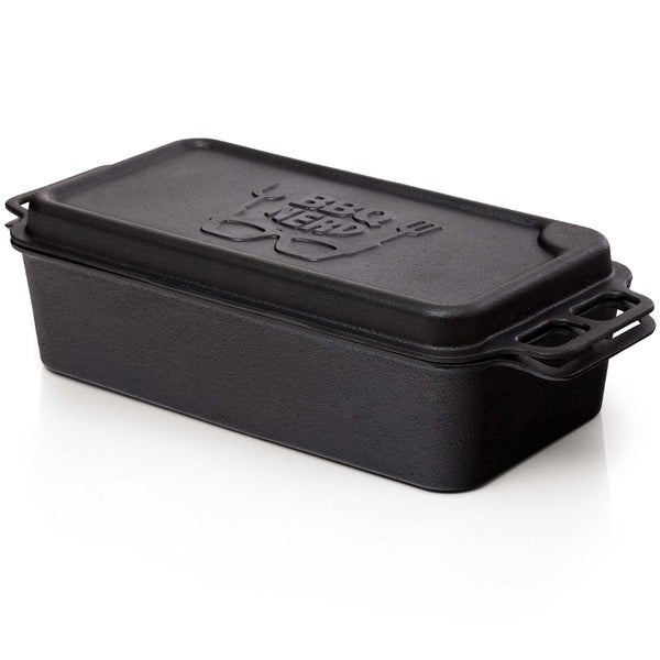 BBQ-Nerd Dutch Oven Brottopf aus Gusseisen 9,4 L | Brotbackkasten mit Grill-/Servierpfanne für alle Herdarten, Öfen und Grillgeräte | Feuertopf für Kuchen Brot Auflauf Braten