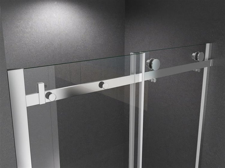 BuyLando Viktoria 130x195 cm Nischendusche mit Schiebetür - Silber Beschläge