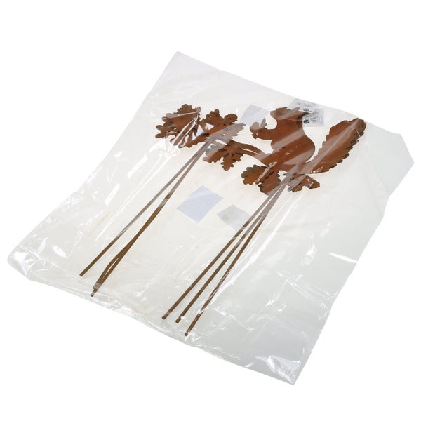 Dekorative Gartenstecker im Beutel: Eichhörnchen und Eichenblatt