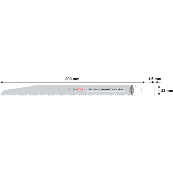 Bosch PRO Multi Material Demolition S1210VF Blatt 1,6 x 22 x 300 mm 5-tlg. - 2608657612