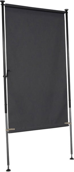 Freistehende Sichtschutzwand mit Metallrahmen und Stoffbespannung