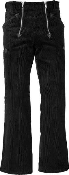 Schwarze Cordhose mit Reißverschlüssen