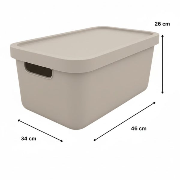 Aufbewahrungsbox mit Deckel, Abmessungen 46 cm x 34 cm x 26 cm