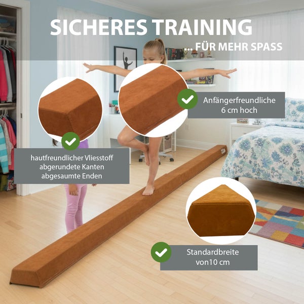 Trutzholm Schwebebalken aus Schaumstoff für Gymnastik, Kinderzimmer und Physiotherapie. Trutzholm Logo.