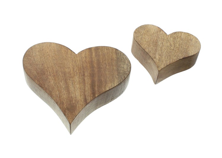 FRANK FLECHTWAREN | Herz Liebessturm, 2er Set, HOLZ, Ø 10 cm, 15 cm, Breite 4 cm