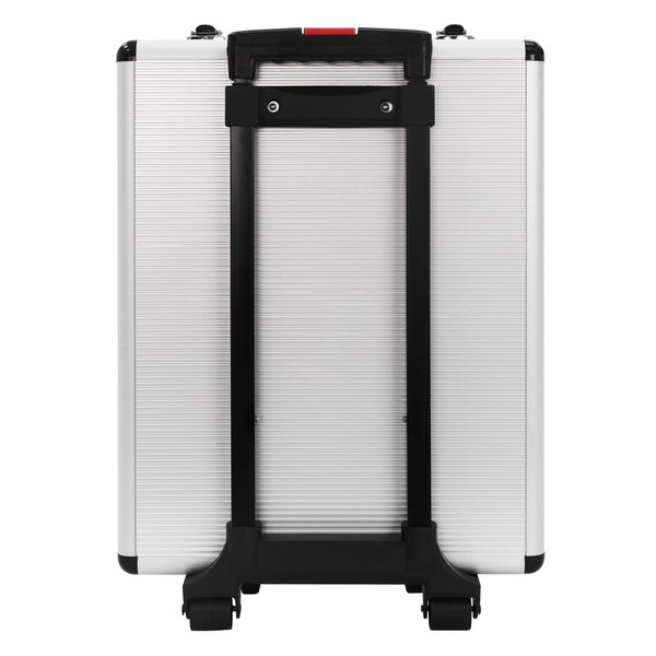 ECD Germany Alu Werkzeugkoffer 180 teilig Qualitätswerkzeug, Silber, Chrom-Vanadium Stahl, 4 Ebenen, mit Rollen, Werkzeugkasten Werkzeugkiste Werkzeugtasche Werkzeugbox Werkzeug-Set Werkzeug Trolley