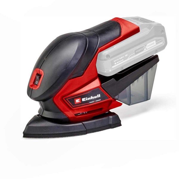 Einhell Akku Multischleifer mit Schleifplatte und Staubfangbox inklusive Power X-Change Akku