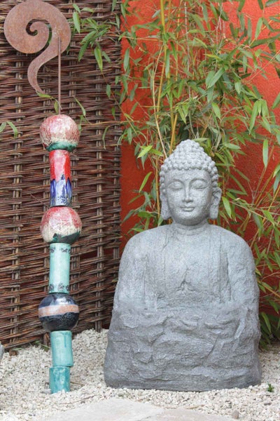 Gartenbrunnen Springbrunnen Brunnen FoBuddha Big für Aussen + Innen 76cm hoch 10554