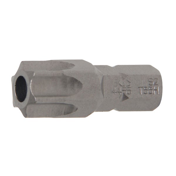 BGS Bit Länge 30 mm Antrieb Außensechskant 8 mm (5/16) T-Profil (für Torx) mit Bohrung T55 - 4455