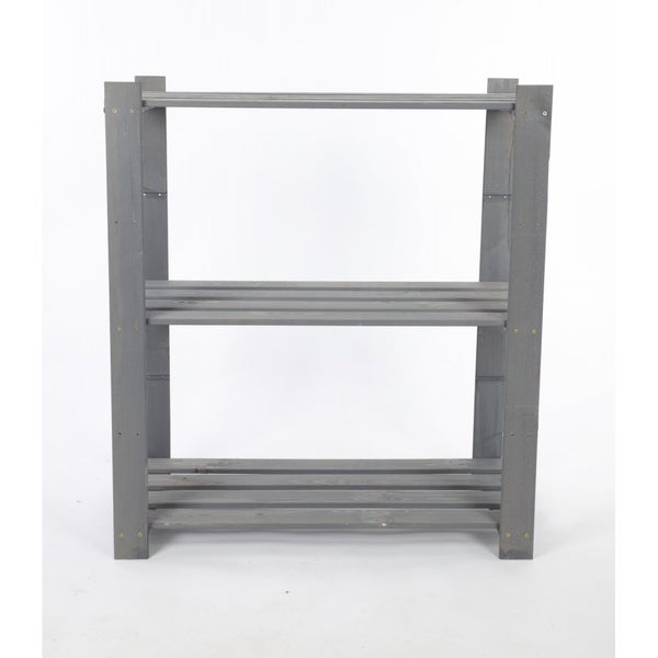 PROREGAL Holzregal Pinepeak HxBxT 90 x 80 x 38 cm 3 Fachboden 1,2 cm Dickes Kiefernholz Grau