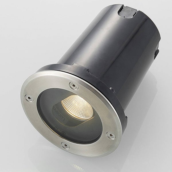Lucande LED Bodeneinbauleuchte Doris (wasserdicht (Modern) in Alu aus Aluminium (1 flammig, ) - Außenleuchte für Garten Terasse Balkon & Haus
