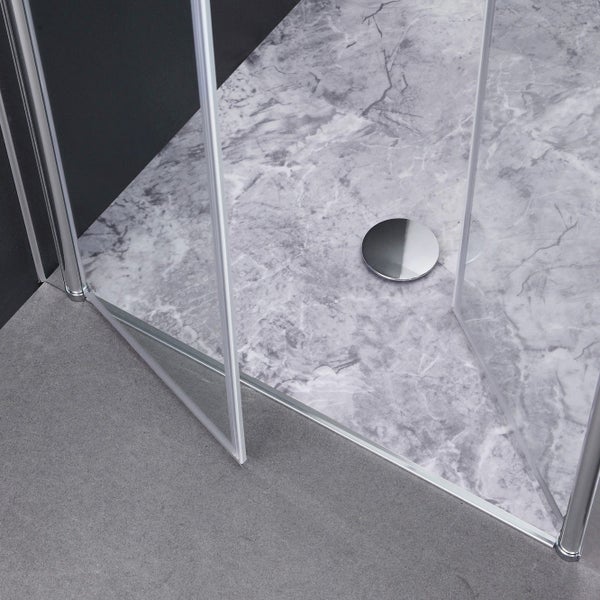 Transparente, schwenkbare Duschtür für 80 cm Nische | Saloon