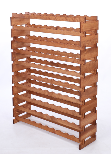 Weinregal VINOTECA FLEX PRO HxBxT 135x103x28cm 100 Flaschen auf 10 Ebenen Massives Kiefernholz Braun geölt