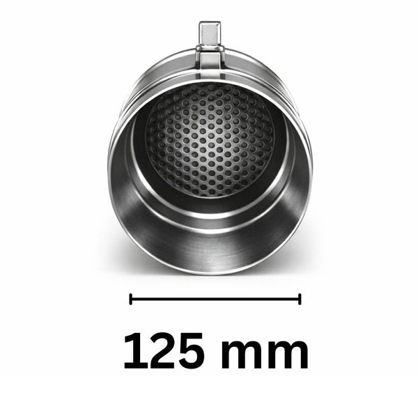 Aufsicht eines Filtersiebs mit einer Größe von 125 Millimetern