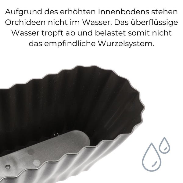 Orchideentopf Blumentopf Blumenkasten für Orchideen Übertopf mehrere Pflanzen durchsichtig Kunststoff rauchfarbig