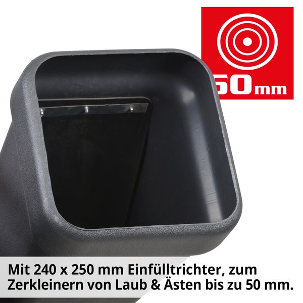 Einfülltrichter 240 x 250 Millimeter für Häcksler bis 50 Millimeter Aststärke