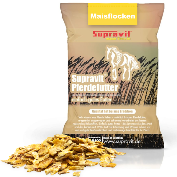 Supravit Pferdefutter mit Maisflocken in Verpackung