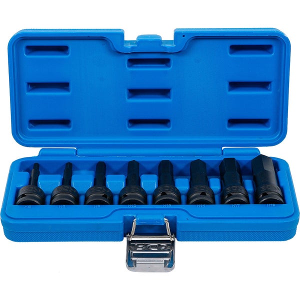 BGS Kraft-Bit-Einsatz-Satz Antrieb innenvierkant 12,5 mm (1/2) Innensechskant 5 - 19 mm 8tlg. - 5481