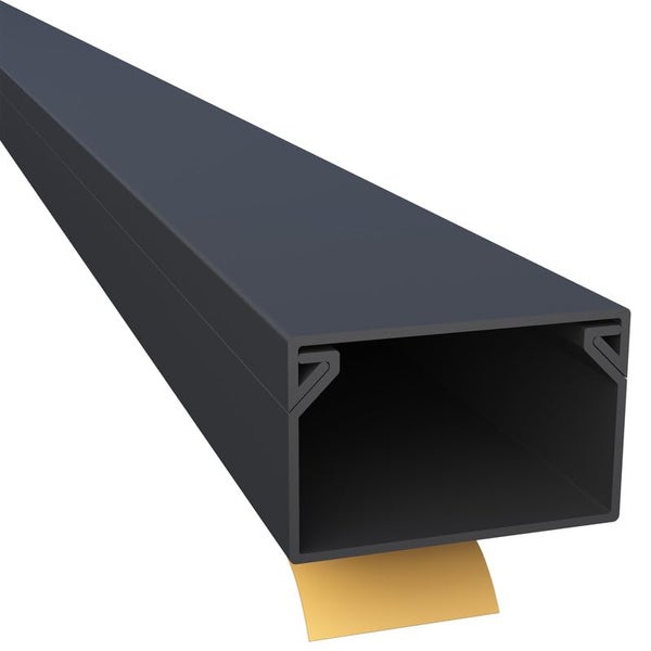 CILSON WDK2516SS Art.-Nr. 6700150.2.10 Kabelkanal Selbstklebend 25x16mm 20m, Schwarz - 10 Stück 2 m / 2000 mm, Breite und Flache Kabelabdeckung, Einfaches Zuschneiden