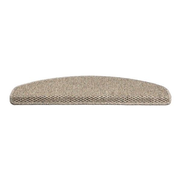 FLOORDIREKT Stufenmatte Kalkutta - Sisaloptik - Schlingenpol - Selbstklebend - Taupe - Halbrund - 23,5 x 65 cm