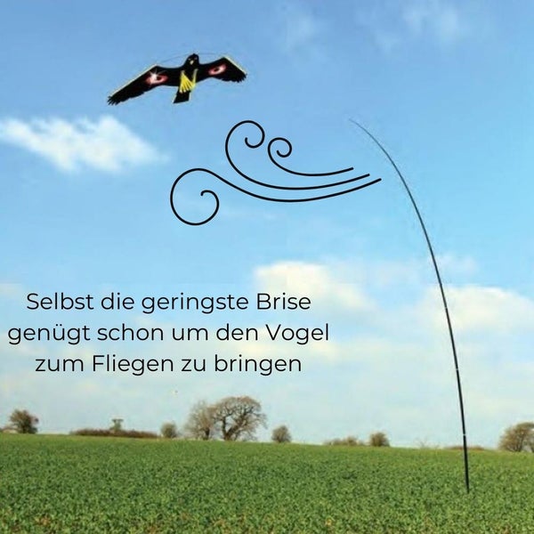 Vogelscheuche 6 Meter Garten Black Hawk Vogelabwehr Vogelschreck Drachen Adler Taubenabwehr Spatzenabwehr