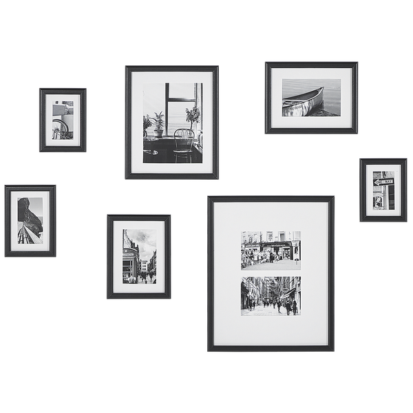 Bilderrahmen 7er Set ZINARE Stadtmotiv Schwarz