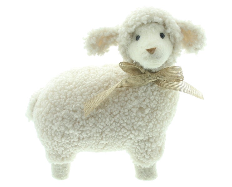 FRANK FLECHTWAREN|Figur Lämmchen, 22 x 12 x 22 cm, TEXTIL, KUNSTSTOFF, JUTE