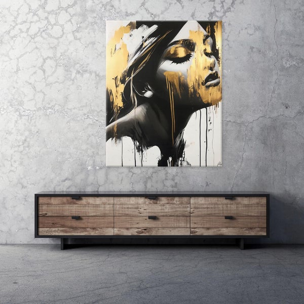 Leinwandbild Abstrakt Frau Modern Bilder Wohnzimmer 60X40 cm