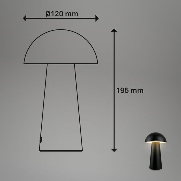 LED Tischlampe Akku IP44 Tischleuchte kabellos Aussen/Innen Dimmbar Touch