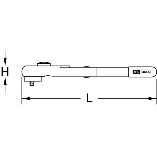 KS TOOLS 1/2 Drehmomentschlüssel mit Schutzisolierung und Umschalt-Ratschenkopf 20 - 100 Nm - 117.1302